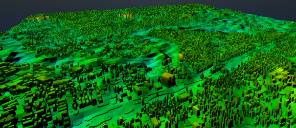 Building height contour per structure — 1 m resolution