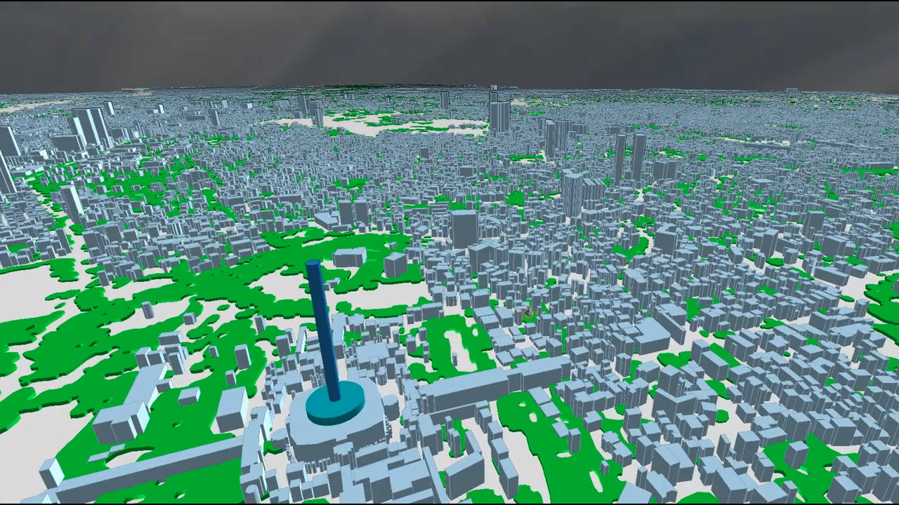 Yangon 3D city model — Shwe Dagon area, RF GeoMaps
